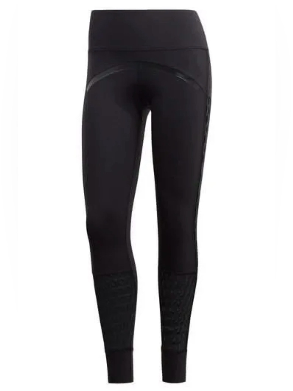 adidas X Stella McCartney Black High-Waist Textured Performance Leggings
